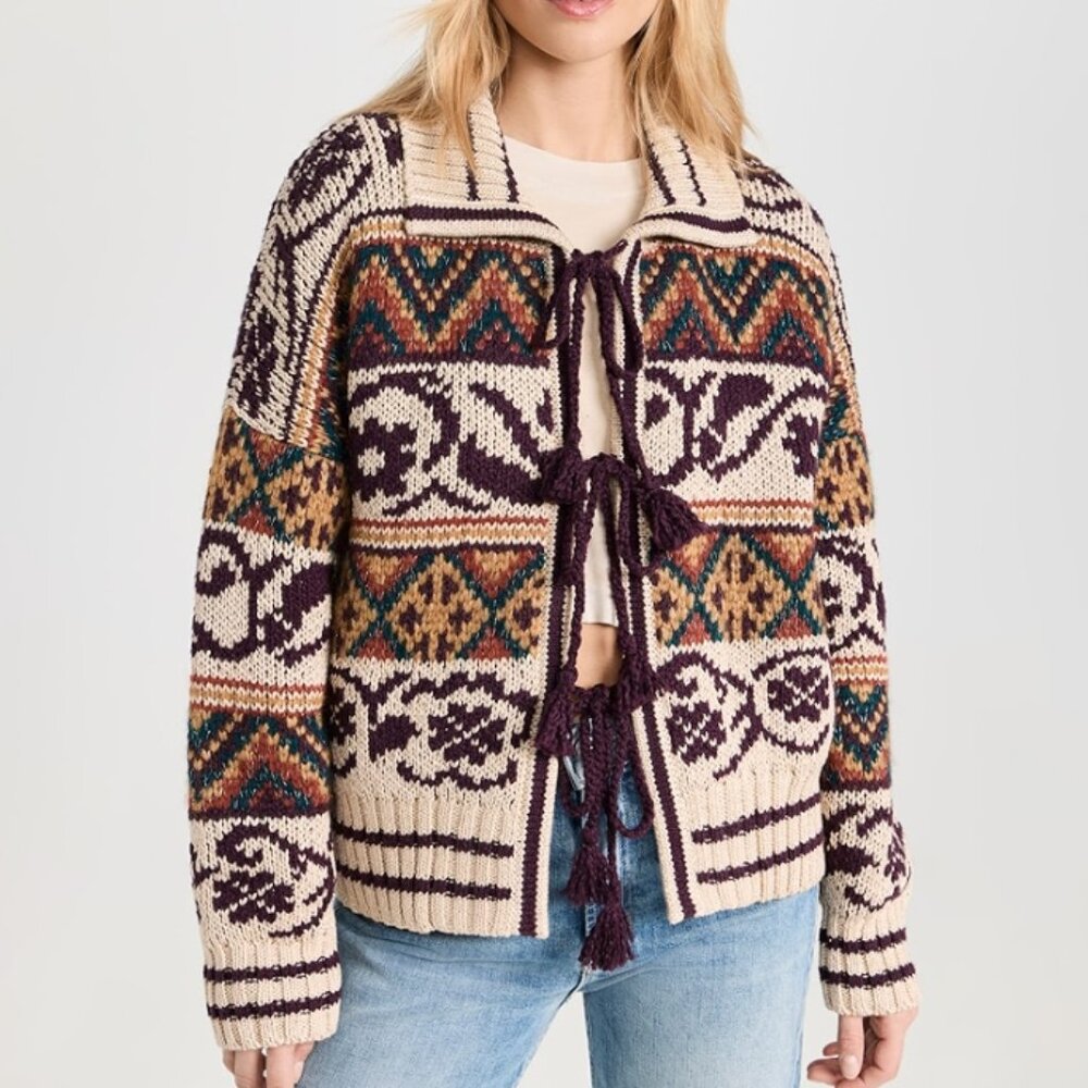 NWT MOTHER‎ The Family Ties Cardigan Head Over Boots Large